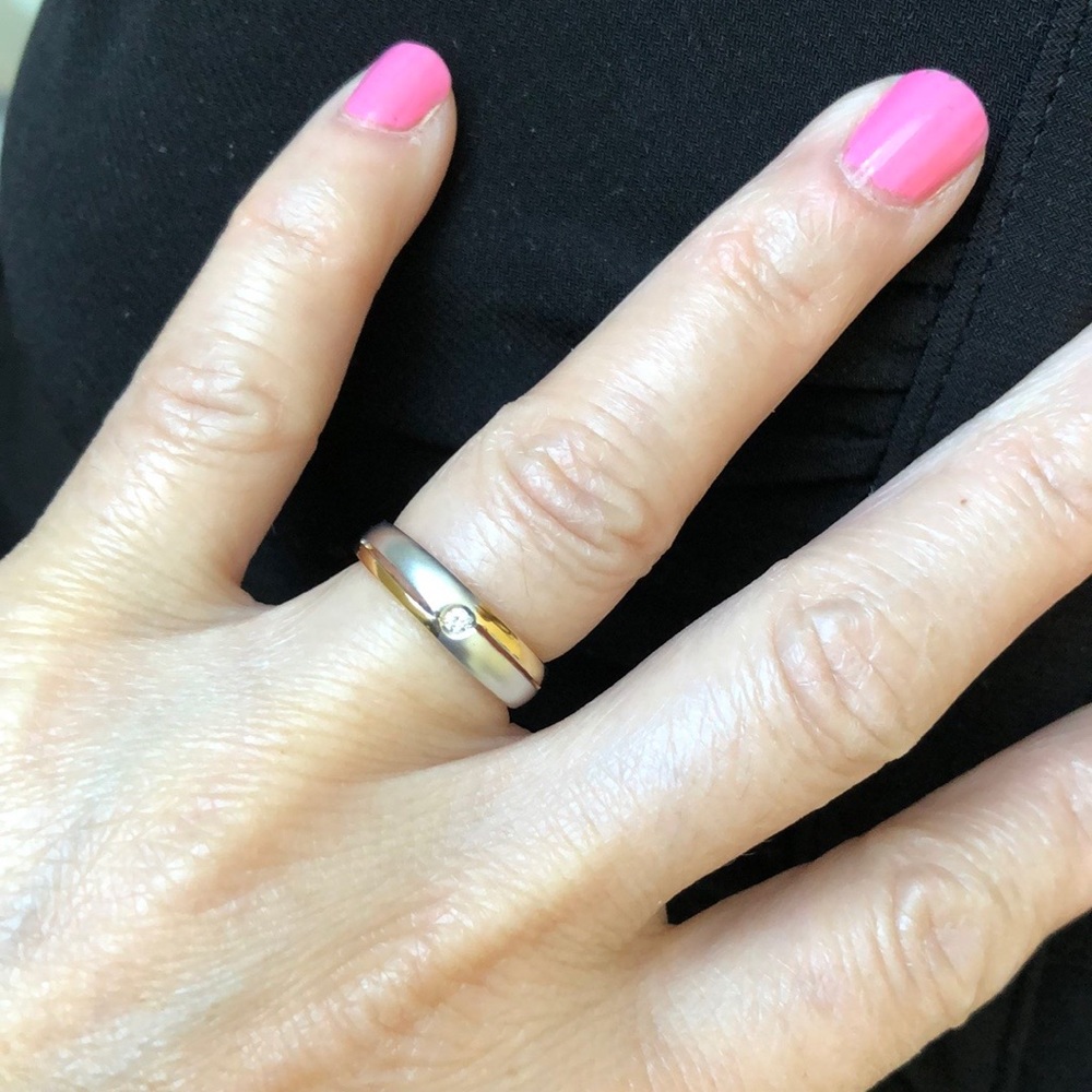 14K Gold Diamond Wedding Engagement Band Size 5